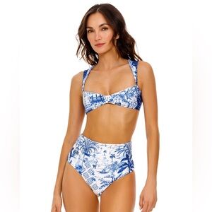 Agua Bendita Blue & White - Mallory Bikini Top